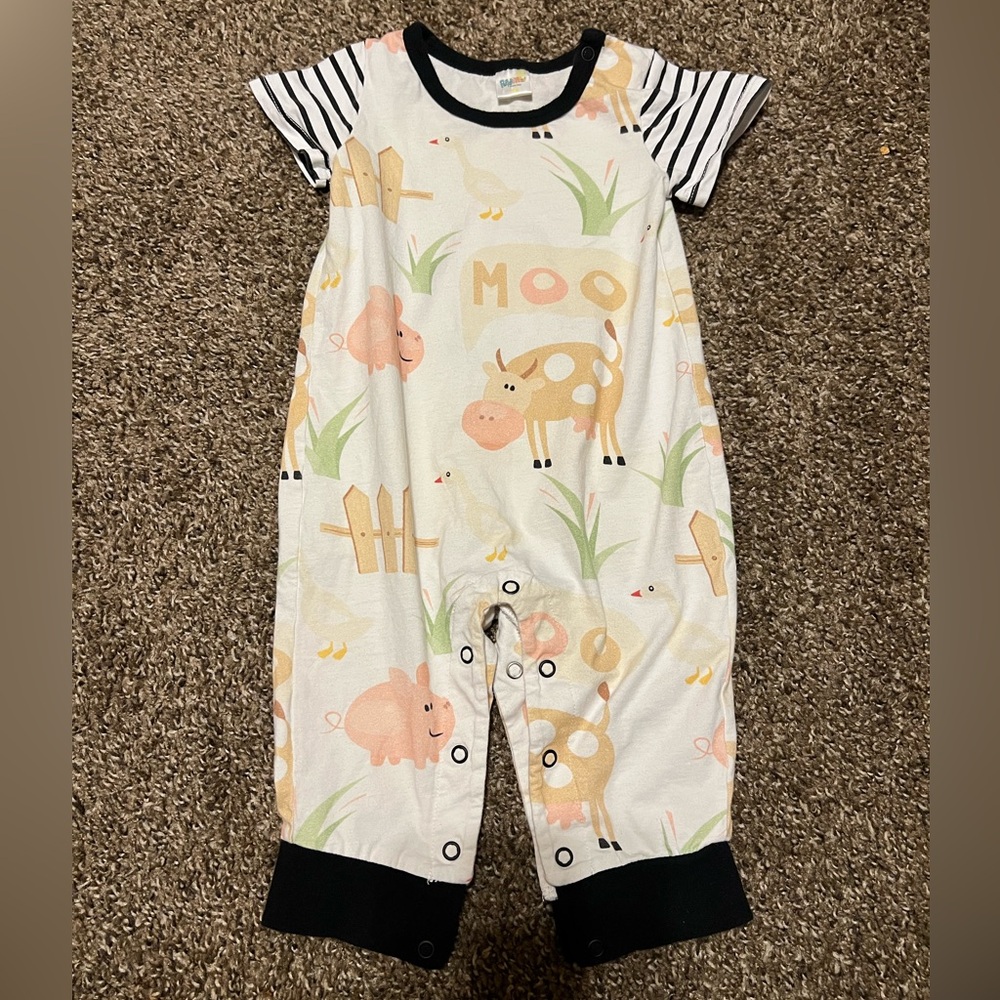 Peppy Mini Farm Print Romper